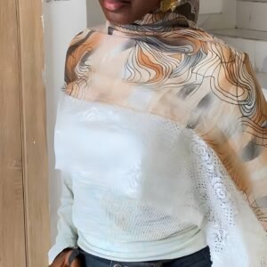 Lace scarf in orange